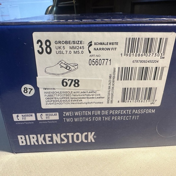 678. NEW SIZE 38/7-7.5 Birkenstock Suede Slip-On Clogs in Caramel Brown - Picture 6 of 6